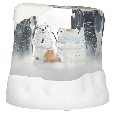 Roman Lighted Swirl Polar Bears Roasting Marshmallows Table Decor