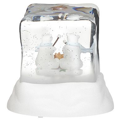 Roman Lighted Swirl Polar Bears Roasting Marshmallows Table Decor