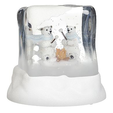 Roman Lighted Swirl Polar Bears Roasting Marshmallows Table Decor