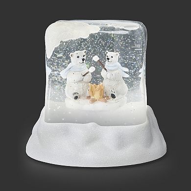 Roman Lighted Swirl Polar Bears Roasting Marshmallows Table Decor