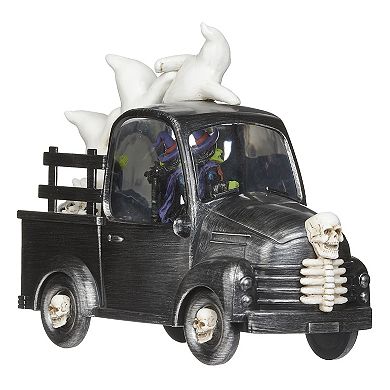 Roman Lighted Swirl Witch Truck with Ghosts Table Decor