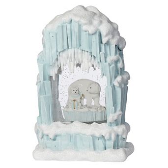 Roman 10-Inch Lighted Swirl Igloo with Polar Bears Decor