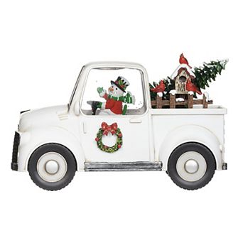 Roman Lighted Swirl Truck with Snowman Table Decor