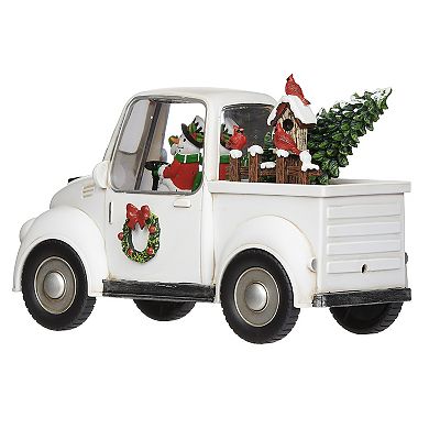 Roman Lighted Swirl Truck with Snowman Table Decor