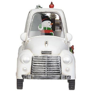 Roman Lighted Swirl Truck with Snowman Table Decor