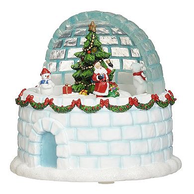 Roman 6.5" Lighted Musical Igloo with Rotating Characters Table Decor
