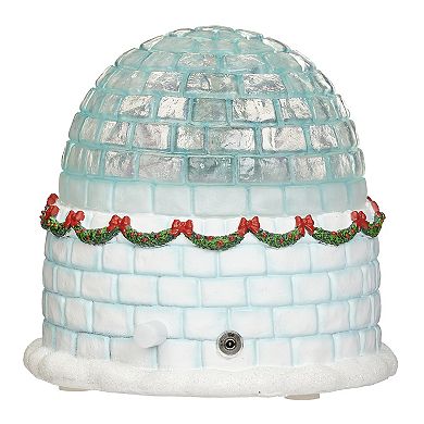 Roman 6.5" Lighted Musical Igloo with Rotating Characters Table Decor
