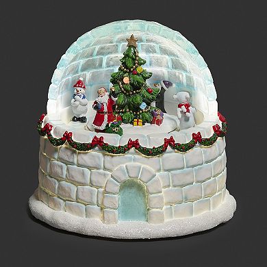 Roman 6.5" Lighted Musical Igloo with Rotating Characters Table Decor