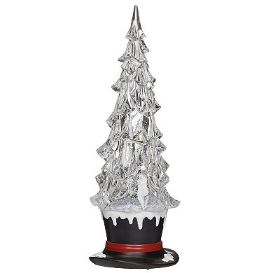 Roman 13" Lighted Swirl Top Hat Tree Table Decor with Cardinal