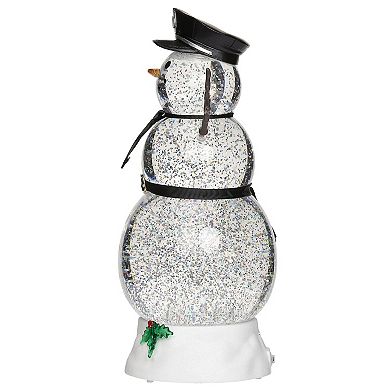 Roman Lighted Swirl Snowman Police Table Decor 11"