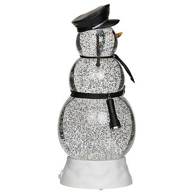 Roman Lighted Swirl Snowman Police Table Decor 11"