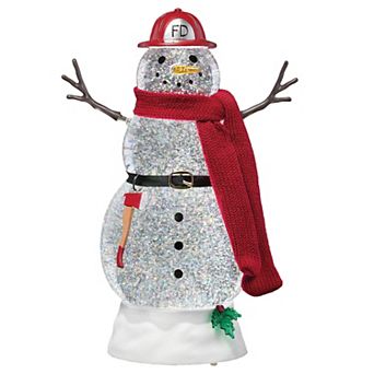 Roman Light-Up Swirl Snowman Fireman Table Decor