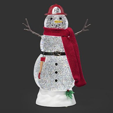 Roman Light-Up Swirl Snowman Fireman Table Decor