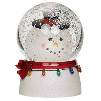 Roman Lighted Swirl Snowman Bobble Head Table Decor 7″