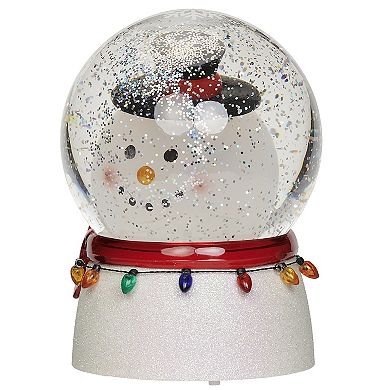 Roman Lighted Swirl Snowman Bobble Head Table Decor 7″