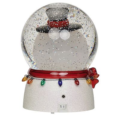 Roman Lighted Swirl Snowman Bobble Head Table Decor 7″