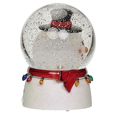 Roman Lighted Swirl Snowman Bobble Head Table Decor 7″
