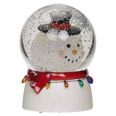 Roman Lighted Swirl Snowman Bobble Head Table Decor 7″