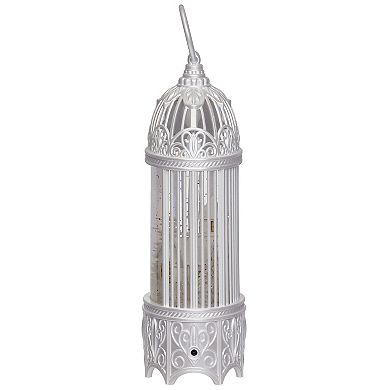 Roman 11.5" Lighted Swirl Bird Cage with Church Table Decor