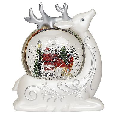 Roman 8" Lighted Swirl Deer with Santa Table Decor