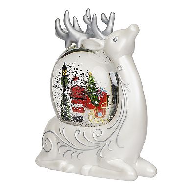 Roman 8" Lighted Swirl Deer with Santa Table Decor