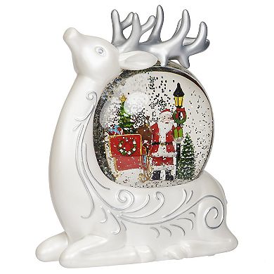 Roman 8" Lighted Swirl Deer with Santa Table Decor