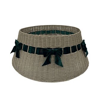 St. Nicholas Square® Rattan Bow Christmas Tree Collar