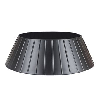 St. Nicholas Square® Ribbed Black Metal Christmas Tree Collar