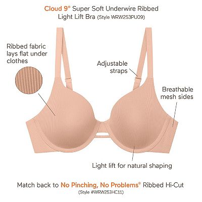 Warners Women's Cloud 9 Underwire Lift Bra WRW253PU09