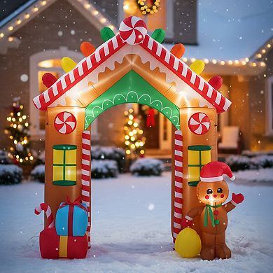 9 ft. Inflatable Gingerbread Archway Outdoor Decor
