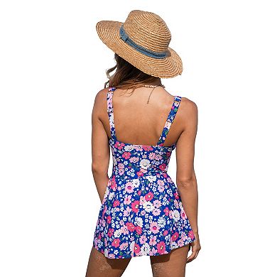 Women's Cupshe Wide Straps Tie Knot Swim Dress