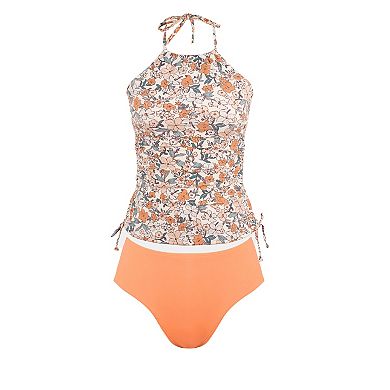 Women's Cupshe Halter Tankini Swim Top & Mid Rise Swim Bottoms Set