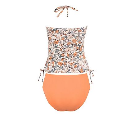 Women's Cupshe Halter Tankini Swim Top & Mid Rise Swim Bottoms Set