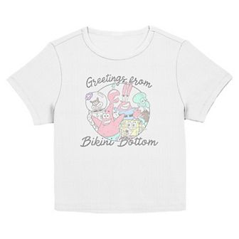 Juniors' Nickelodeon SpongeBob SquarePants Greetings From Bikini Bottom Graphic Baby Tee