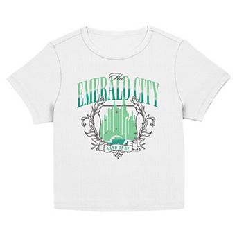 Juniors' The Emerald City Land Of Oz Graphic Baby Tee