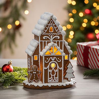 LED Gingerbread House Table Decor