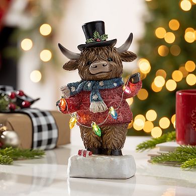 LED Highland Cow Table Decor