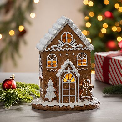 LED Gingerbread House Table Decor