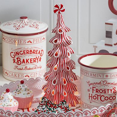 9-in. LED Artificial Peppermint Tree Table Decor