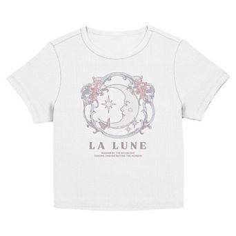 Juniors' La Lune Graphic Baby Tee