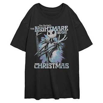 Disney's The Nightmare Before Christmas Jack Skellington Poster Juniors' Oversized Graphic Tee