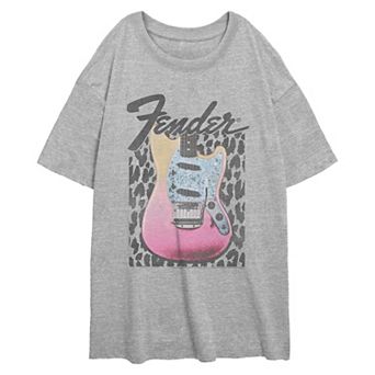 Juniors' Fender Glam Guitar Oversized Graphic Tee