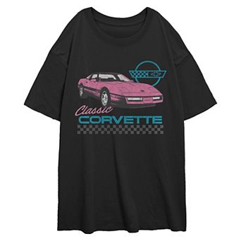 Juniors' Chevrolet Classic Corvette Oversized Graphic Tee