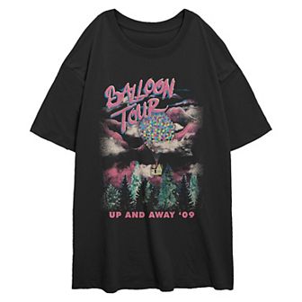 Disney / Pixar's Up Balloon Tour Up And Away '09 Juniors' Oversized Graphic Tee