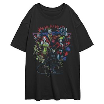 Juniors' DC Comics Villains Poster Oversized Graphic Tee