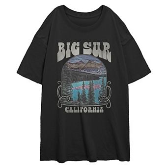 Juniors' Big Sur California Lake View Oversized Graphic Tee