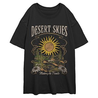 Juniors' Desert Skies Midnight Trails Oversized Graphic Tee