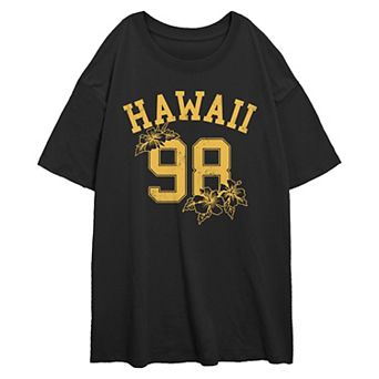 Juniors' Hawaii 98 Oversized Graphic Tee