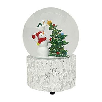 St. Nicholas Square® Snowman & Christmas Tree Musical Snow Globe Table Decor