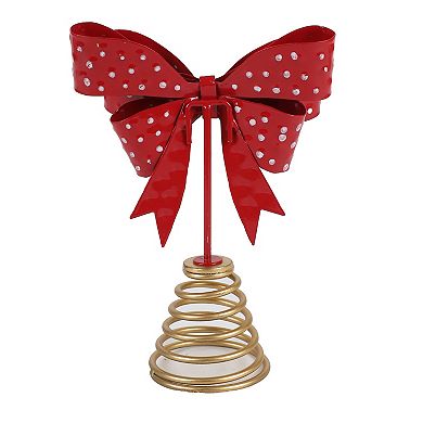 St. Nicholas Square® Polka Dot Bow Christmas Tree Topper